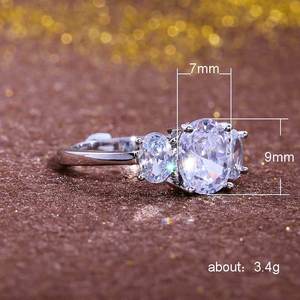 Oval Crystal Ring for Women Elegant Minimalist Fashion Daily Party Accessories - Product Image 5