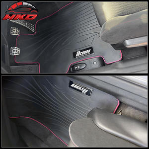 Alfombrillas de goma estilo IKON para Honda Civic 2006-2011, alfombra negra y borde rosa con logotipo IKON, impermeables - Product Image 6