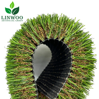 Linwoo Hersteller Realistischer Künstlicher Synthetischer 35m 40mm Rasenteppich-Rolle 40mm Kunstrasen für Außenbereich Garten Landschaftsgestaltung