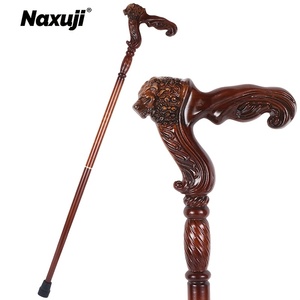 Bâtons <span class=keywords><strong>de</strong></span> <span class=keywords><strong>marche</strong></span> en bois <span class=keywords><strong>de</strong></span> hêtre allemand <span class=keywords><strong>de</strong></span> luxe, tête <span class=keywords><strong>de</strong></span> lion, 95 cm, rétro, détachables, élégants et à la mode pour hommes et femmes - Product Image 1
