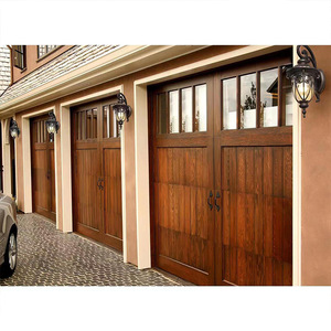 Nouvelle porte de garage électrique à ouverture latérale, moderne, de luxe, en acier et bois, résistante à l'eau, AC 110V - Product Image 4