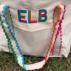 Sac fourre-tout en toile personnalisé à bord festonné, broderie d'initiales, résistant à l'eau, ouverture supérieure, cadeau pour demoiselle d'honneur, sac d'école pour enseignant