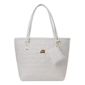 Sensacional Bolso de Mano Blanco para Mujer Fana, Diseño de Rejilla de Diamantes, Pedrería Metálica, Bolso de Lujo para Boda, Gran Capacidad - Product Image 1