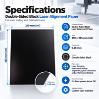 Nouveau papier d'alignement laser noir en gros avec revêtement double face, feuille de test Galvo pour machine de marquage laser à fibre CO2 UV