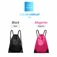 Sac à dos étanche à cordon de serrage en polyester Ripstop, convient pour le basketball 42x46cm, avec poche zippée pour la salle de sport, l'école, les voyages, 8 couleurs