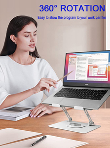 Soporte Metálico Plegable y Giratorio de 360° para Laptop, con Altura Ajustable, para Oficina, Compatible con Laptops de Menos de 17 Pulgadas - Product Image 3