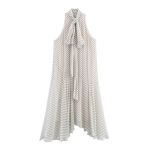 Vestidos holgados sexys sin mangas con cuello halter y lunares para mujer - Product Image 5