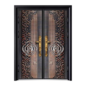 Puerta Principal Estilo <span class=keywords><strong>Carmen</strong></span> Personalizada con Manija Dorada de Lujo, Acabado en Cobre Antiguo, Puerta de Entrada para Villa - Product Image 4