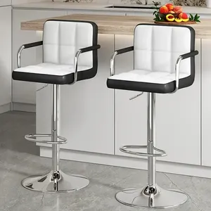 Vente en gros d'usine de tabourets de <span class=keywords><strong>bar</strong></span> et ensembles de chaises de restaurant tabourets de <span class=keywords><strong>bar</strong></span> pivotants en cuir PU de cuisine chaise de <span class=keywords><strong>bar</strong></span> - Product Image 4