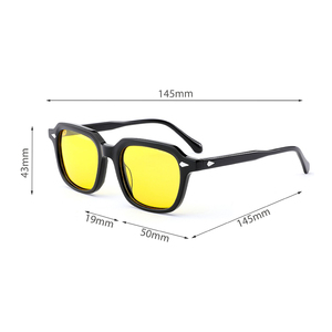 Kacamata mewah untuk pria kacamata hitam asetat Retro kacamata 2025 perlindungan Uv kacamata persegi terpolarisasi - Product Image 4