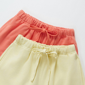 Shorts décontractés respirants à cordon de serrage 100 % coton à motif uni pour garçons, taille haute, style streetwear pour enfants - Product Image 3