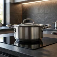 Marmite en acier inoxydable robuste avec fond épais, compatible gaz et induction, passe au lave-vaisselle, taille personnalisée, pour hôtels et restaurants