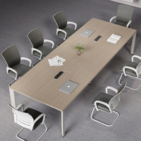 Table de conférence extensible moderne en MDF, design modulaire carré, taille personnalisée, mobilier pour salle à manger, école, bureau, hôtel, hôpital