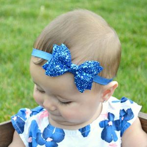 Baby Girl Headbands and Bows, Newborn Infant Toddler Nylon Hairbands Mixed Set of 10 - Product Image 2