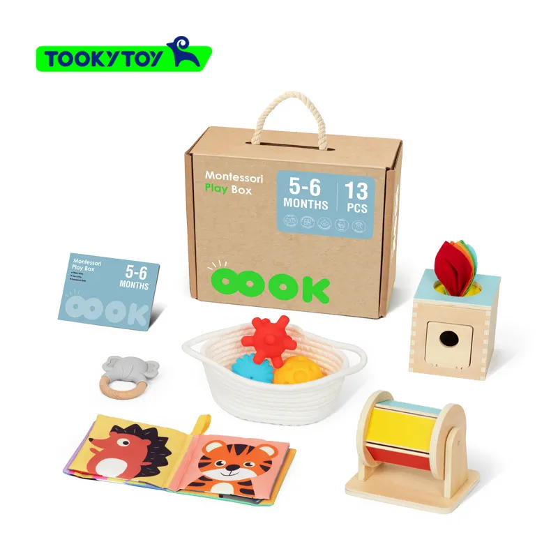 Educação precoce caixa cartão cognitivo brinquedo ampulheta Montessori início 5 em 1 educação brinquedos 5 + Caixa Educacional