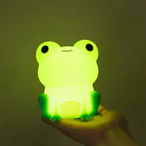 Frog Soft Silicone Sleeping Night Light Dimmable Timer Rechargeable Colorful Light Room Decor Children Gifts