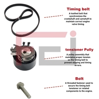 Kit de courroie de distribution de marque FEI avec tendeur en aluminium 7701476745 1680600QA4 7701473001 8671019662 pour Da-cia Ni-ssan Re-nault 1.2L