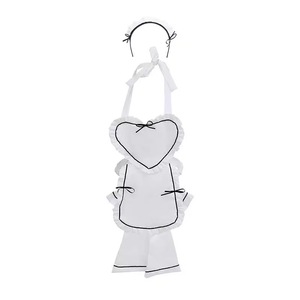 Uniforme de travesti sexy incontournable pour homme, taille plus, avec tablier cœur, style esclave masculin, col licou, blanc, taille plus - Product Image 5
