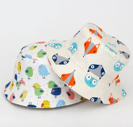 2024 cartoon Colorful animal Pattern kids Outdoor Leisure Sun Hat Foldable Basin soft Bucket baby Hats caps
