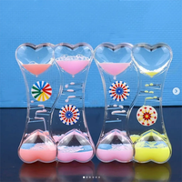 Timer Cairan Berbentuk Berlian Warna-warni OEM Sand Liquid Motion Bubbler Timer, Jam Pasir Cair untuk Promosi Liburan Ulang Tahun, Hadiah Kreatif