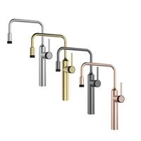 Robinet de cuisine moderne en acier inoxydable brossé, durable, rotatif, à poignée unique, avec douchette extractible, pour hôtel et usage domestique