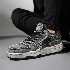 Zapatos de Diseñador para Hombre 2025, Zapatillas de Mezclilla Personalizadas con Detalles Desgastados, Modernas, Cómodas, Transpirables, para Patinar y Caminar - Product Image 3