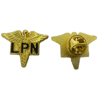 Personaliza tu Pin de Enfermería con el Logotipo de la Escuela, el Año de Graduación o un Mensaje Personal - Aleación de Zinc Plateada con Esmalte Suave