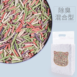 Mixed Fruit Flavored Tofu <b>Cat</b> <b>Litter</b> 2.2kg Odor Resistant Strip Shape Bentonite For Pets - Product Image 1