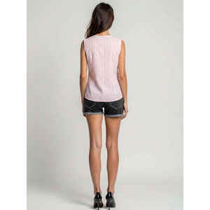 Blusa sin Mangas con Estampado Floral para Mujer, con Detalle de Lazo, Informal, para Uso Diario, Elegante, Verano, Calidad de Exportación ODM, Proveedor Mayorista - Product Image 6