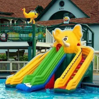 Piscine gonflable de combinaison de toboggan d'eau d'équipement de parc aquatique inspiré du monde de glace matérielle extérieure de PVC pour la barboteuse et l'amusement