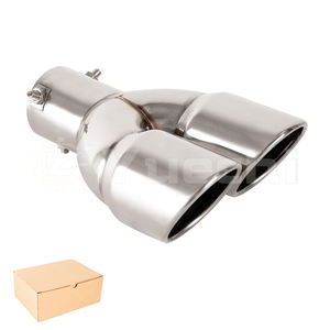 Terminali di <span class=keywords><strong>Scarico</strong></span> Yuechi Auto Parts, <span class=keywords><strong>Doppio</strong></span> Tubo Silenziatore, Tubo di <span class=keywords><strong>Scarico</strong></span> in Acciaio Inox Colore Canna di Fucile, 63mm 2.5 Pollici, Adattamento Universale - Product Image 6