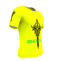HIRBGOD Herren Esport T-Shirt Schnellt rockn endes, atmungsaktives Polyester-Gaming-Trikot mit gelber Sublimation farbe und Schwert löwen grafik