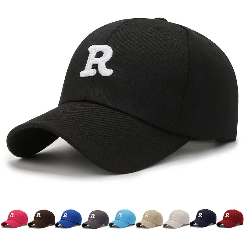 Explosive embroidered R standard hat male and female Korean baseball hat four seasons casual hat