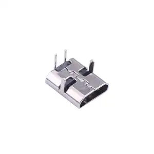 Miniatur Port Pengisi Daya USB Mikro Pengisian Maks Kemasan Buah Perempuan 5 Pin Smt Konektor Usb Reversibel Bagan Tipe Konektor USB