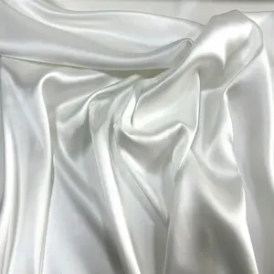 Tecido de seda duplo 100% seda brilhante e macio em ambos os lados, tecido de seda de seda de duas faces de 36 mm para vestido de noiva