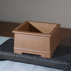 Maceta Cuadrada para Bonsái Hecha a Mano, Arcilla Morada, Estilo Clásico Cocido al Horno - Product Image 2