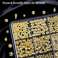 12 Grilles de Breloques et Décorations 3D en Alliage Thème Océan avec Motifs Étoile de Mer et Tortue Marine - Ensemble Mixte pour la Décoration d'Ongles
