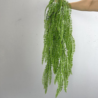 Plantes suspendues décoratives pour plafond, plantes artificielles en latex, toucher réaliste, plantes suspendues vertes en fougère
