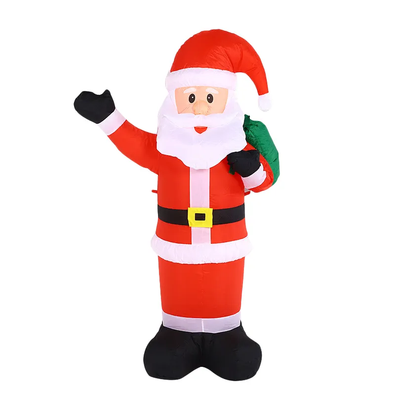 Inflatable Santa Claus Outdoor Inflatable Christmas Santa LED Lamp Inflatable Decor Yard Blow up Santa Claus With Gift