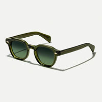 2515 Nouvelles Lunettes de Soleil Tendance de Haute Qualité, Classiques, Polarisées, Vertes, avec Logo Personnalisé, Monture Ronde en Acétate, Designer 2026