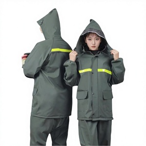 Ensemble imperméable et pantalon <span class=keywords><strong>de</strong></span> <span class=keywords><strong>pluie</strong></span> en PVC, épaissi, protection contre les fortes pluies, pièces séparées, homme XL, style occidental, pour le cyclisme, le travail en extérieur - Product Image 3