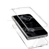 Coque de téléphone portable transparente à couverture complète avec charnière Film protecteur d'écran pour Google Pixel 9 pro pli