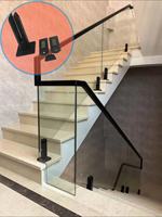Spigot en acier inoxydable noir mat pour rampe d'escalier en verre, fabrication directe d'usine ALD