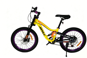 Nouveau VTT pour enfants de 20 pouces à suspension intégrale, 7 vitesses, jaune, avec fourche à double couronne et frein à disque, vélo pour enfants - Product Image 3