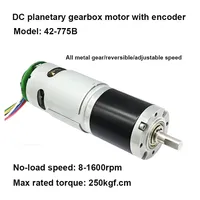 Moteur à courant continu à engrenages planétaires brossés 775 de 42 mm, 12 V/24 V, 8-1600 tr/min, aimant permanent, IP55, montage à bride, 250 kg, régulation de vitesse