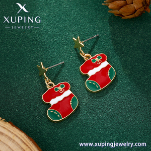 Pendientes de Estrella Navideños <span class=keywords><strong>XUPING</strong></span> <span class=keywords><strong>JEWELRY</strong></span> T000960644, <span class=keywords><strong>Material</strong></span> de Cobre, Chapado en Oro de 14K, Joyería de Moda - Product Image 3