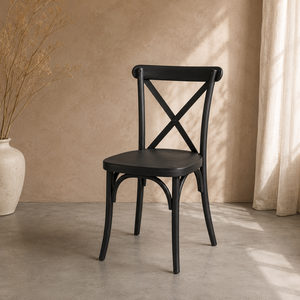 High Quality Industrial Modern Resin Crossback <b>Chair</b> Black <b>Stackable</b> Design for <b>Dining</b> and Hotel Use - Product Image 1