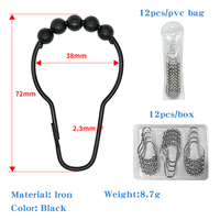 EWANG Vente en gros de crochets pour rideaux de douche en métal à 5 rouleaux pour accrocher les rideaux