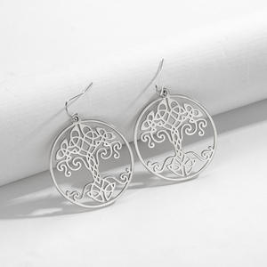 Nuovo arrivo <span class=keywords><strong>orecchini</strong></span> alla moda in <span class=keywords><strong>acciaio</strong></span> inossidabile per le donne fatto a mano elegante elegante Logo <span class=keywords><strong>albero</strong></span> <span class=keywords><strong>della</strong></span> <span class=keywords><strong>vita</strong></span> graziosi gioielli a Clip - Product Image 4