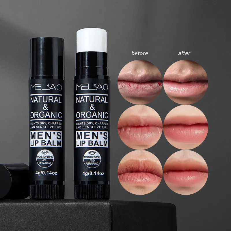 MELAO Organic Lip Balm Wholesale Natural Chapstick For Men Peppermint Lip Balm Customised All Natural Men's Lip Balm Chap Stick